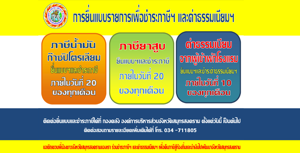 การยื่นแบบรายการเพื่อชำระภาษีฯ และค่าธรรมเนียมฯ