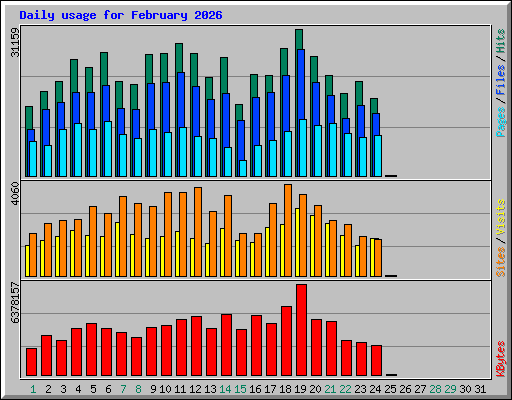 Daily usage for February 2026