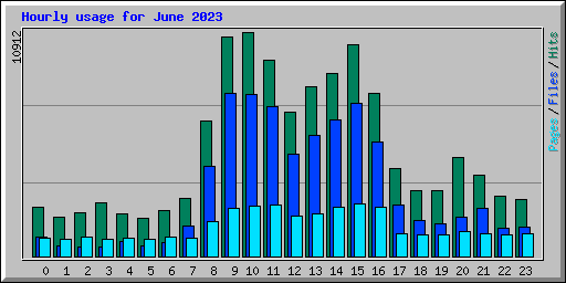 Hourly usage for June 2023
