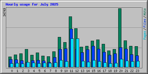 Hourly usage for July 2025